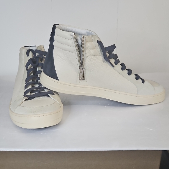 P448 White and Blue Sneakers Classic High-Top Design - Picture 14 of 14